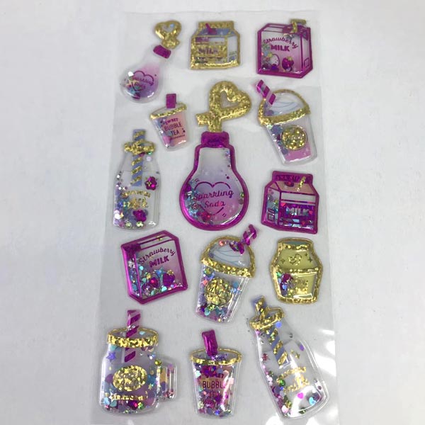 Glittery Capsule 3D PVC Stickers