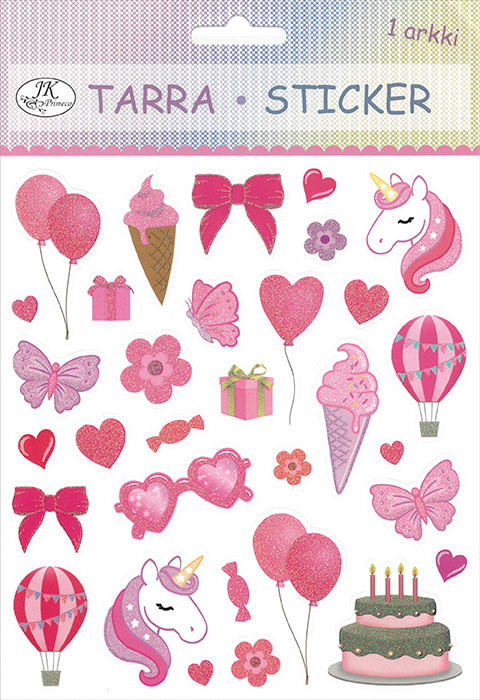 Pink unicorn Paper Glitter Sticker